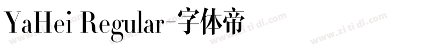 YaHei Regular字体转换